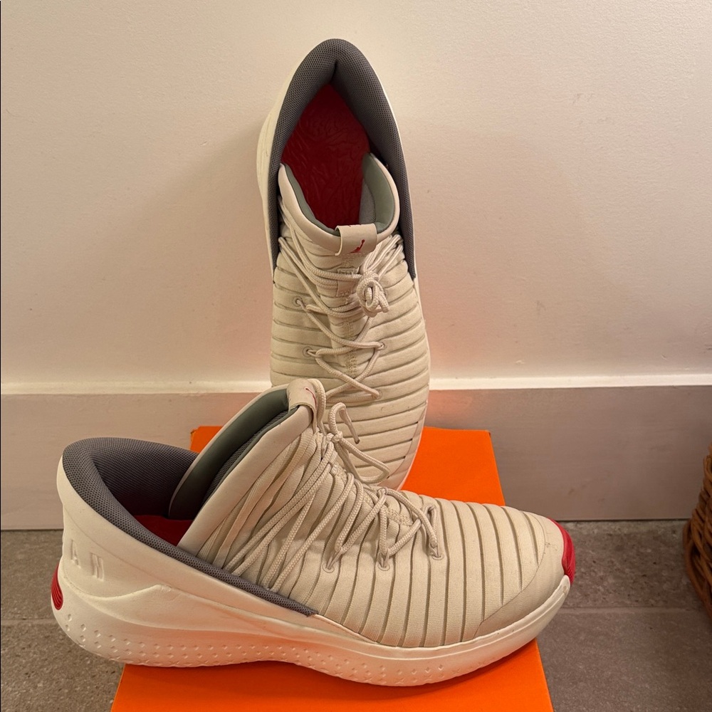 Air Jordan Flight Luxe Men's White and Red Athletic Sneakers. New w/o box